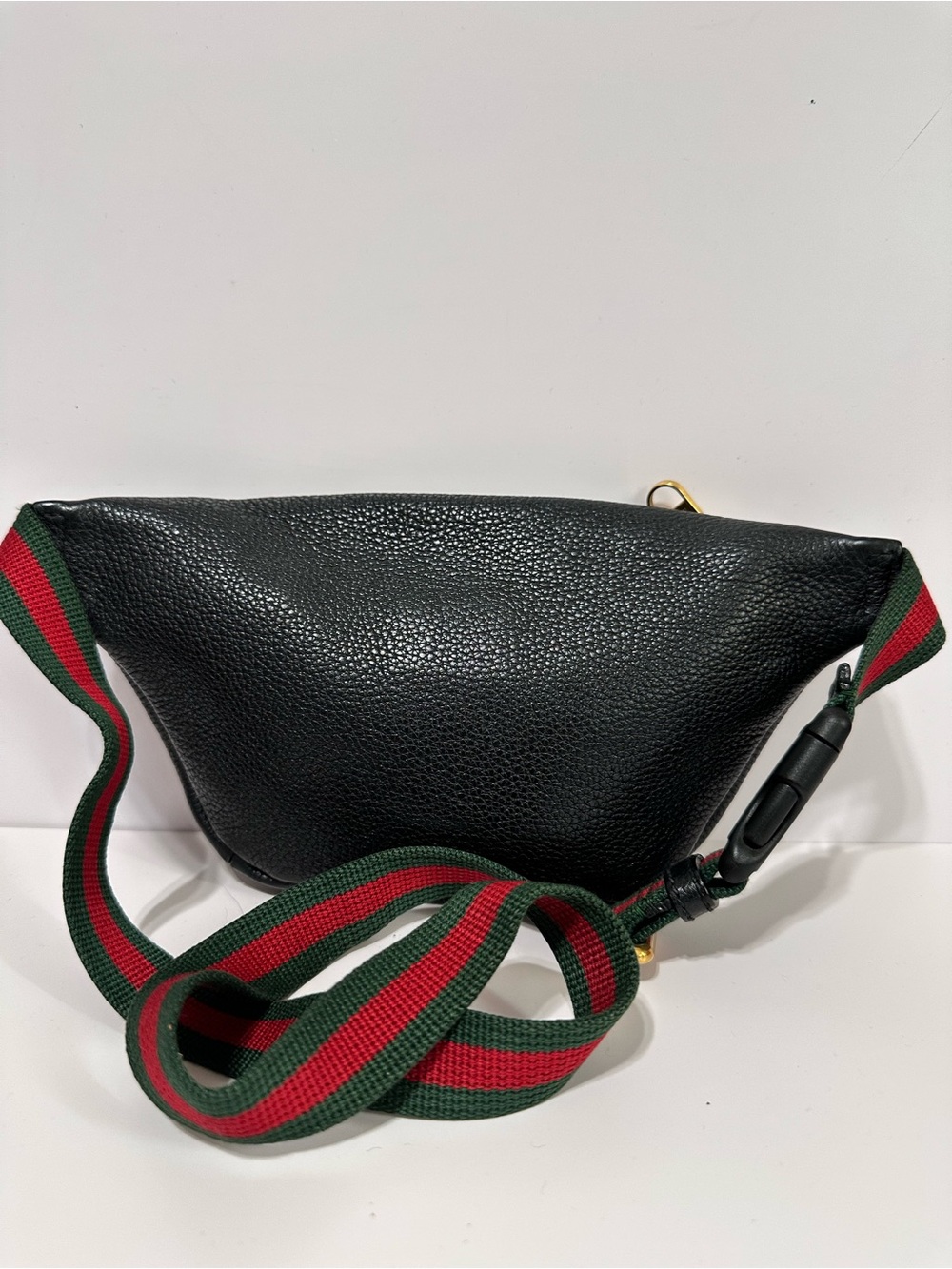 GUCCI ❤️🌟Black Leather Logo Web Belt Bag Small⭐️ - Picture 2 of 8
